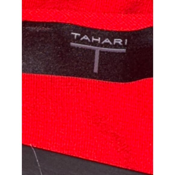 Tahari Red Short Sleeve Blouse With Studded Neckline & Sleeves S - Picture 3 of 11